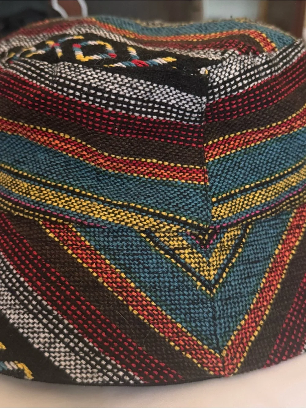 Boho Multicolor Woven Bucket Hat - Women's Patterned Sun Hat